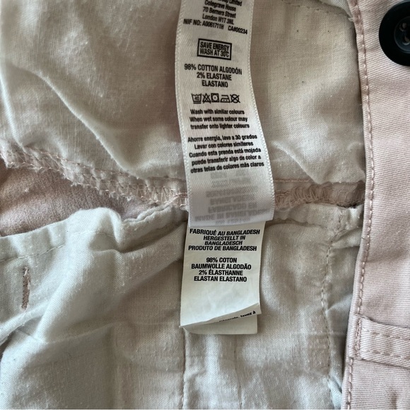 Topman Stretch Skinny Flat Front Button Fly Shorts Light Pink Size 30 - Picture 9 of 9